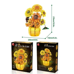 Sunflower Bouquet Vase Model Set