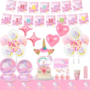 Unicorn Birthday Party Supply Set