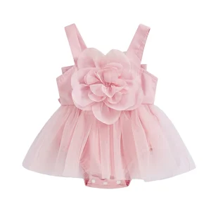 Newborn Baby Girl Mesh Flower Dress
