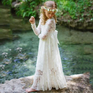 Girls’ Lace Tulle Princess Dress