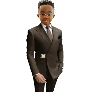 Formal Blazer Peaked Lapel Double Breasted 2 Piece Suit